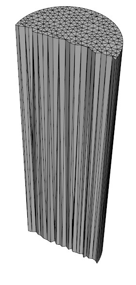 cut curved adapted cylinder mesh