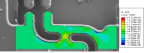 Silicon shear-on-chip test_zoom in + stress simu