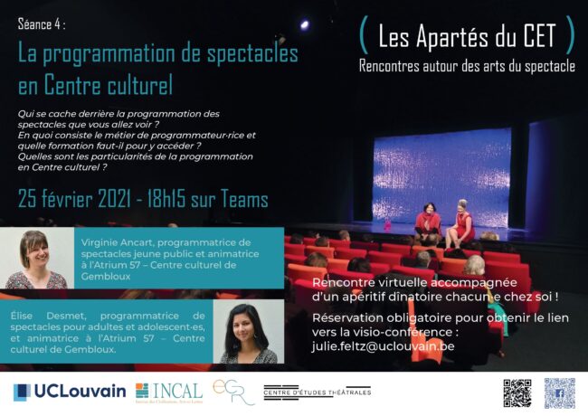 Les Apartés du CET – La programmation de spectacles en Centre culturel