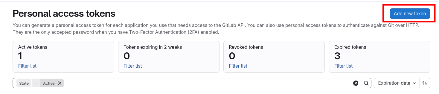 GitLab, création d'un token