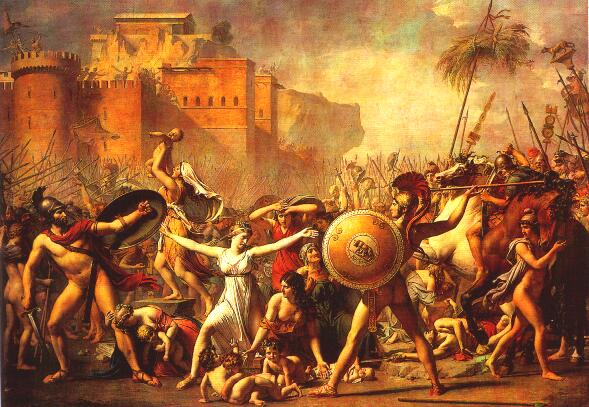 Les Sabines arrtent le combat entre les Romains et les Sabins (J.-L. David [1748-1825] - Paris, Muse du Louvre).