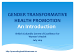 Gender Transformative Health Promotion: An Introduction