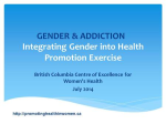 Integrating Gender into Health Promotion – Workshop Exercises – Gender and Addiction